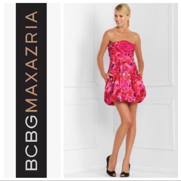 BCBGMaxAzria Strapless Bubble Cocktail Dress S 2 - Picture 1 of 4